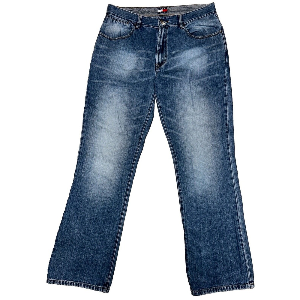 VINTAGE‎ Tommy Hillfiger Mens Bootcut 34x32 Jeans, Snap Pockets, 2001 Y2K